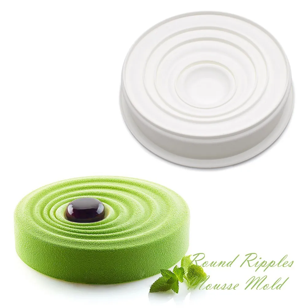 Round Corrugated Big Flower Mousse Cake Mold Taiji Design Silicone Mold for DIY Chocola... - SKU RCMM1913 - UGI Packaging