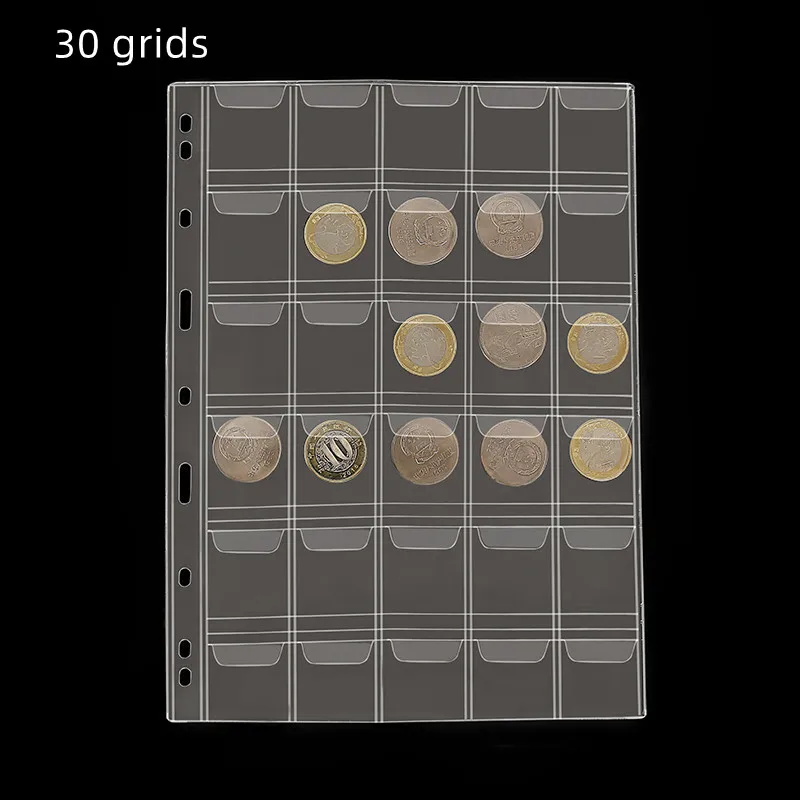 Classic Plastic Coin Holder Sheet Storage Collection Money Album Case Album Creative Pvc Royal Coin Collection Book 20/30 Tasche