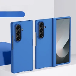 Luxury Matte Solid Color Hard PC Case with Hinge Protection - Shockproof & Slim Cover for Galaxy Z Fold4 (KLYBlue)