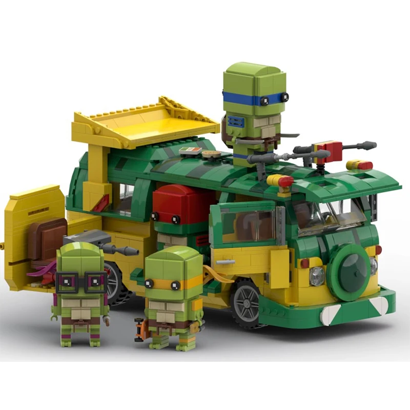 Moc Ideas Movie Figures Turtle Brickheadz E Van Party Wagon Creative Expert Car Set Building Blocks Giocattoli Per Bambini Gif Di Natale