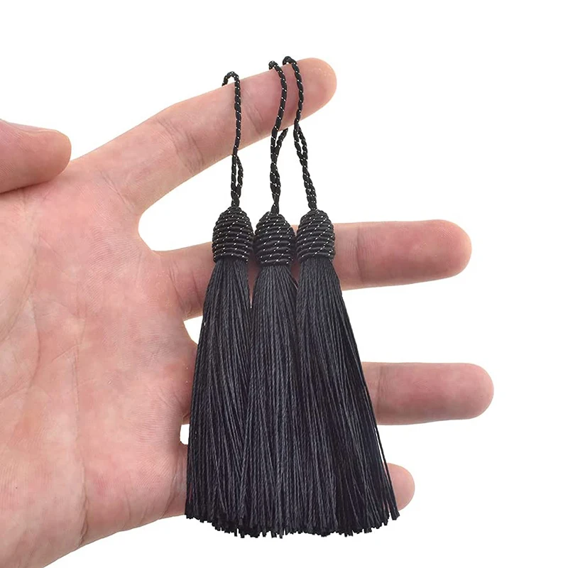 10pcs-Black-Hanging-Rope-Silk-Tassels-DIY-Tassels-For-Crafts-For ...