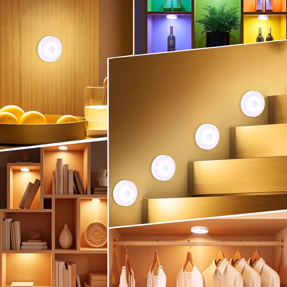 Dimmable LED Puck Lights for Under Cabinet Lighting, Rechargeable Puck Lamp - 3 Color Temps, Stick On Light for Closet & Kitchen