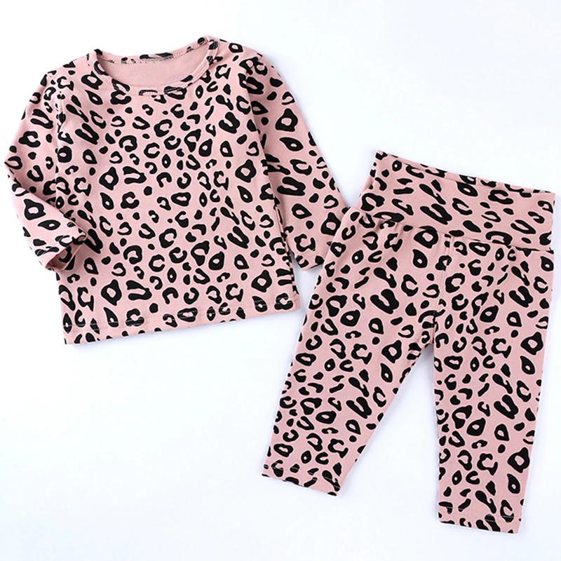 

2Piece 2023 Spring Fall Toddler Girls Boys Outfit Sets Casual Fashion Print Long Sleeve Cotton T-shirt+Pants Kids Clothes BC390