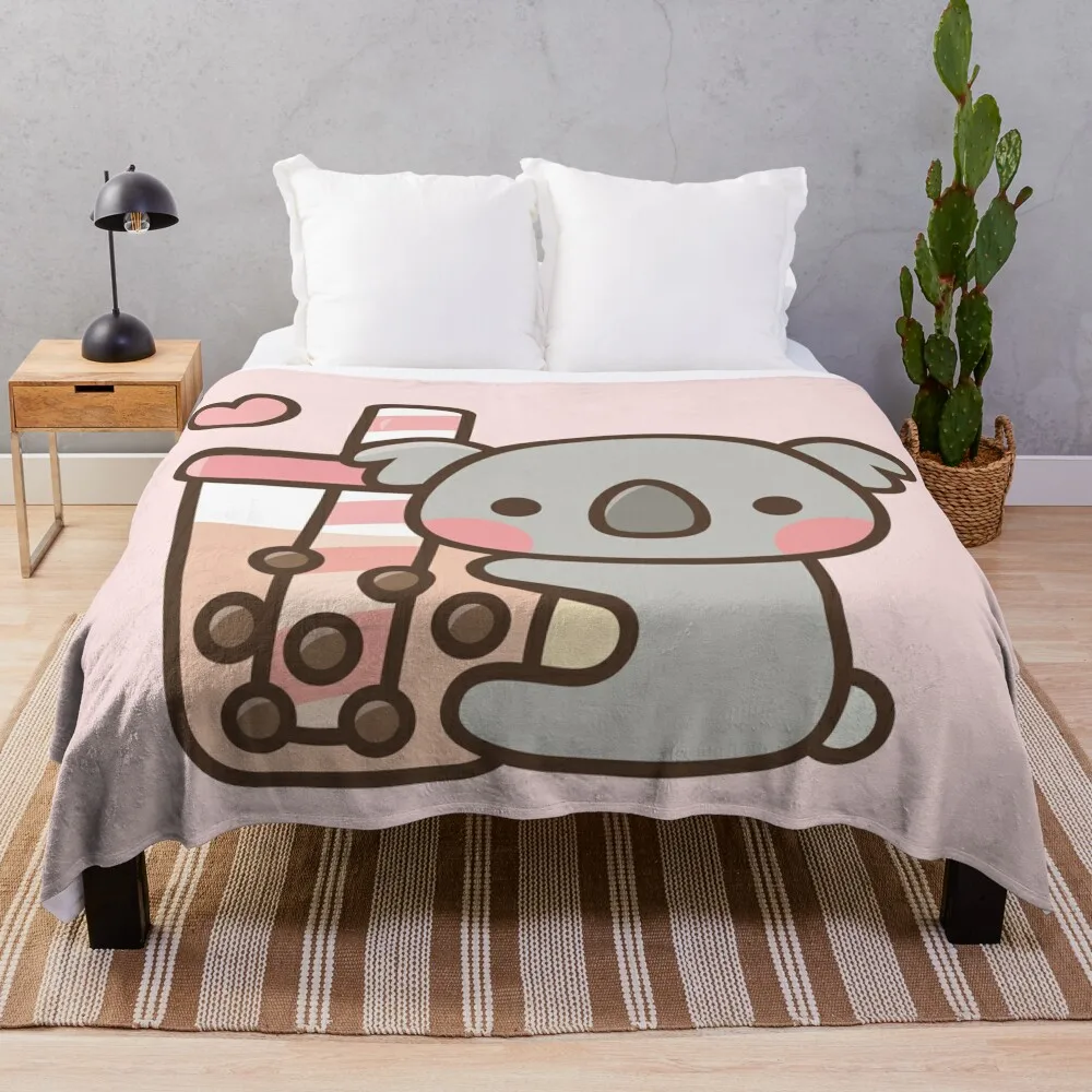Cute Koala Bear E Bubble Tea Throw Coperta Softest Coperte Trapunte