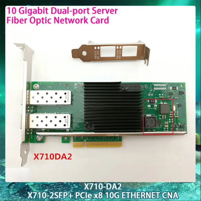 X710-DA2 X710-2SFP + PCIe x8 10G ETHERNET CNA 10 гигабитная Двухпортовая Серверная оптоволоконная сетевая карта NIC для Inter 1