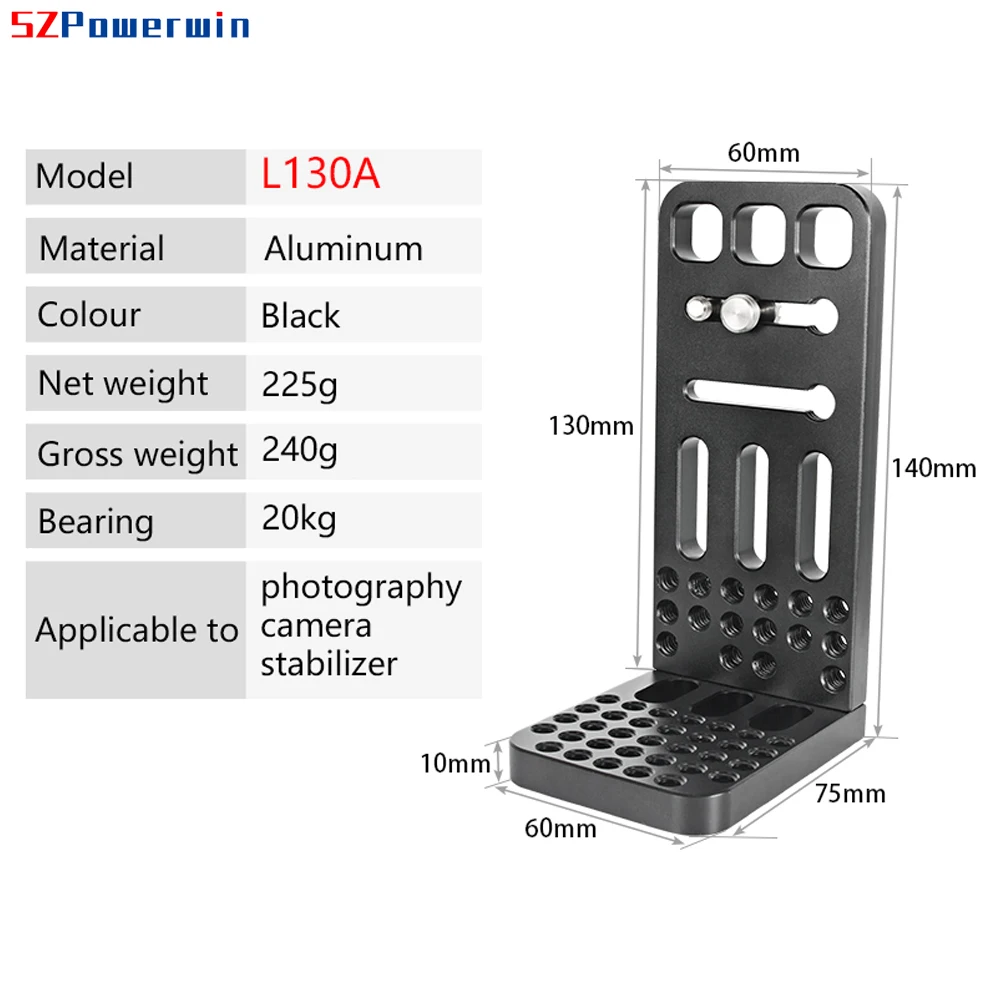 Camera Tripod L Plate 1/4" Screw Adapter Mount Universal Vertical Shot Quick Release For Camera Tripod Stabilizer Gimbal Ballhead, camera tripod plate,camera l plate