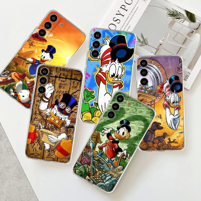 Custodia Per Samsung Galaxy S23 S22 Ultra S21 Fe S20 Plus S10E Note 20 10 Lite Cover Per Telefono Trasparente Funda Cash Donald Duck Shell
