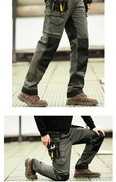 Pantalones de trabajo de alta elasticidad para hombres, pantalones Cargo de  seguridad con rayas reflectantes, taller de fábrica, REPARADOR DE TRABAJO -  AliExpress