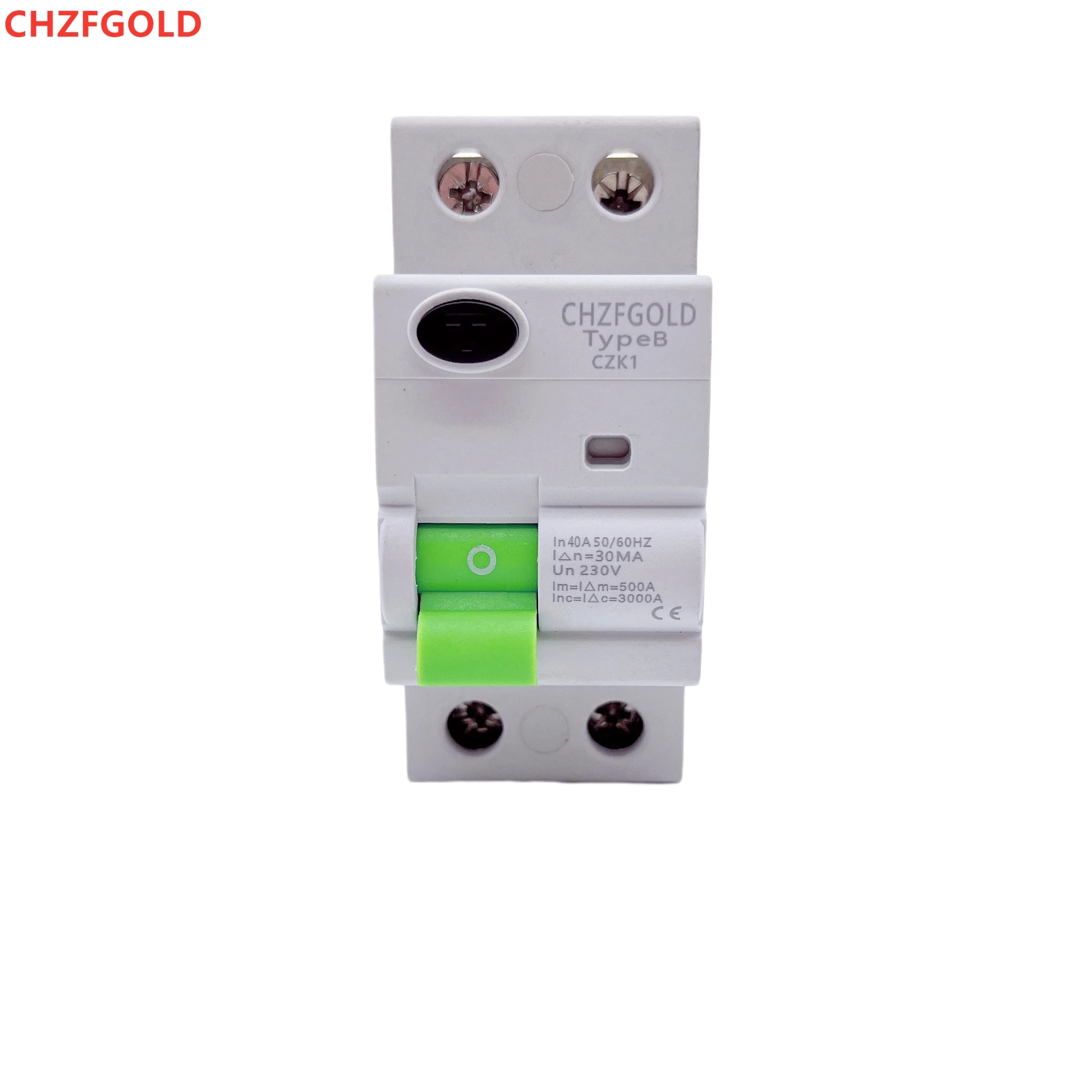 Electric Vehicle EV Charging Pile Residual Current breaker DC RCCB RCD 2P 63A 30mA Type B 6KA CHZFGOLD Din Rail Earth Leakage