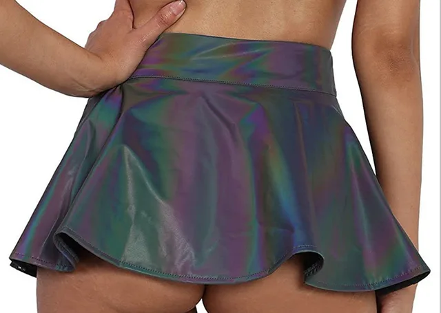 Holographic Reflective Mini Skirt 9