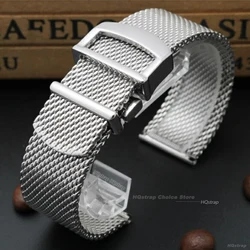 Premium Men's Milanese Mesh Steel Watch Strap - High - Quality Business Wristband Accessory - 22mm (Silver nologo)