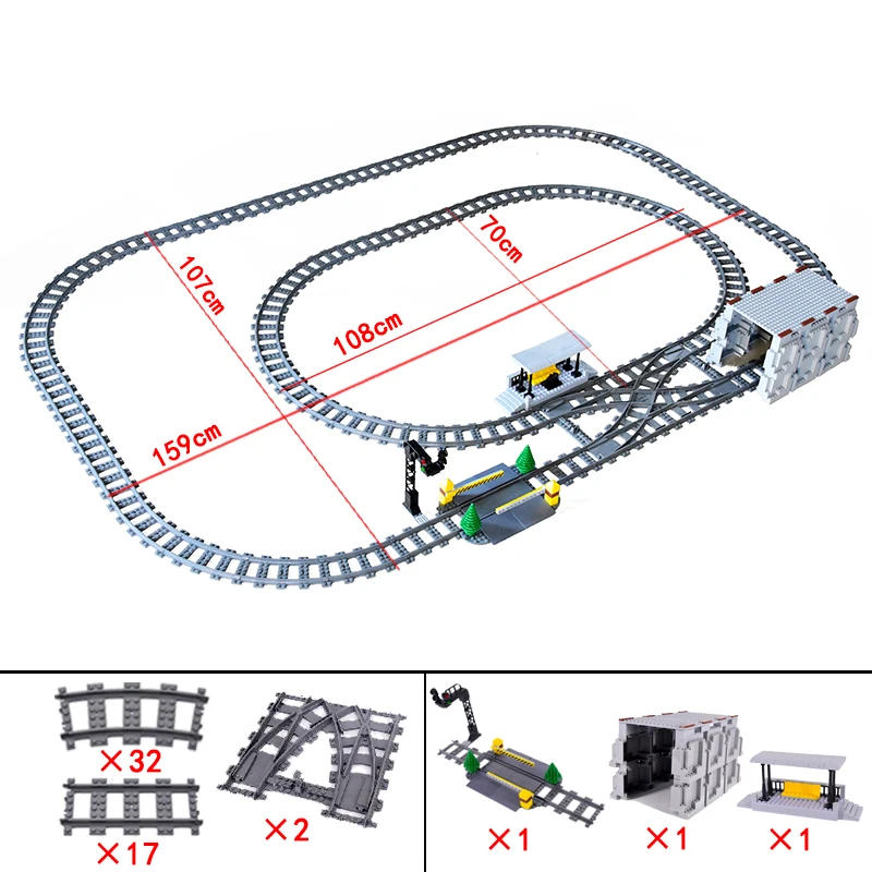 High-Tech Creative City Train Station Building Blocks Toy Set