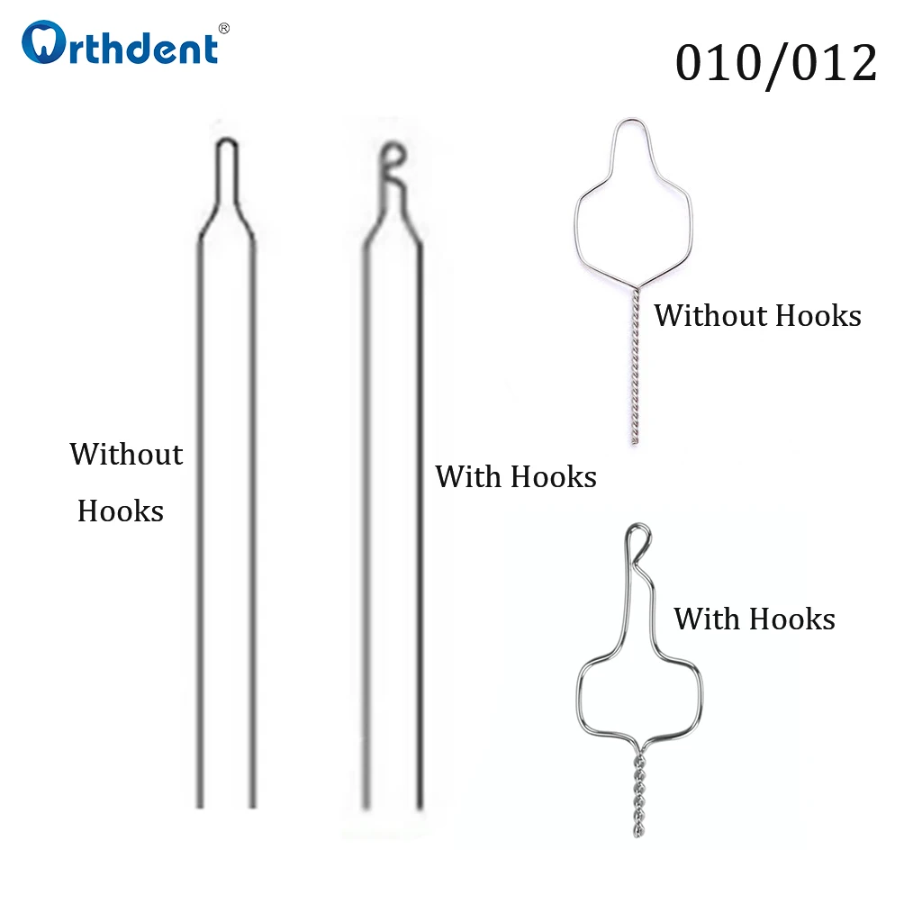

100 Pcs Dental Preformed Ligature Wire Orthodontic Archwire Brackets Long Short Twisted End 0.010" 0.012" Dentistry Accessories