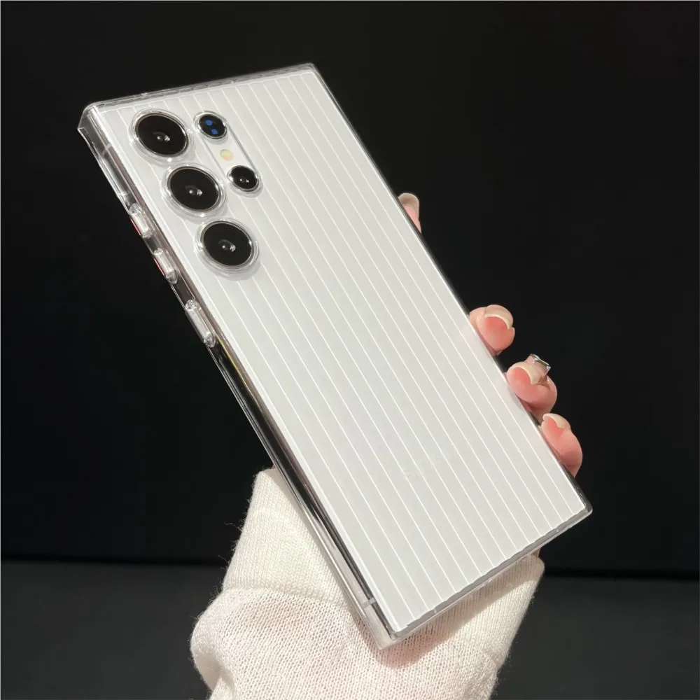 Original Matte Stripes Pattern Phone Case with Camera Protection and Shockproof Armor Design