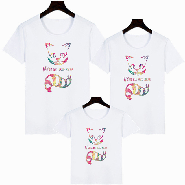 Shirts Disney Summer Popular Alice in Wonderland Family Look Outfits Parent Child Comfy Leisure Exquisite Tea Time T-Shirts