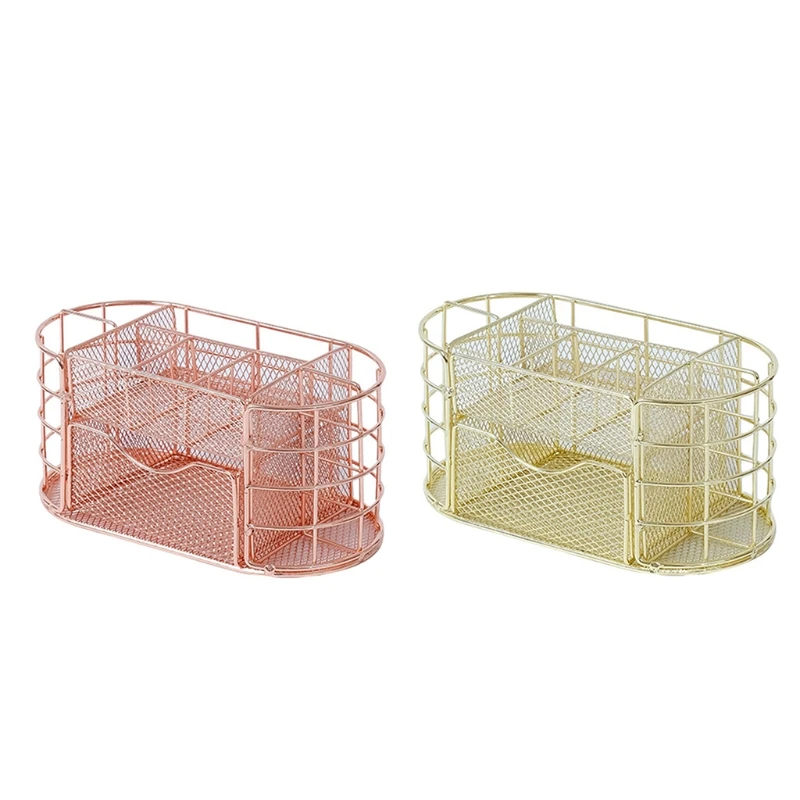 Multi-purpose Rose Gold Pen Holder Desk Organizer Holders Office School Supplies