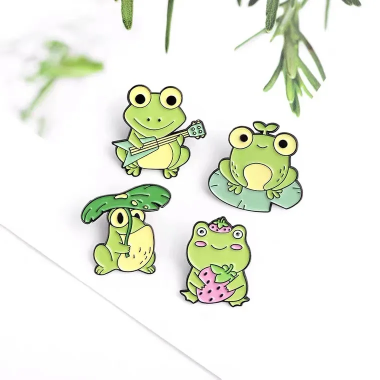 Description Picture 2 of itemCute Funny Vertical Middle Finger Frog Alloy Brooch Creative Cartoon Animal Badge Personality All-match Clothing Accessories