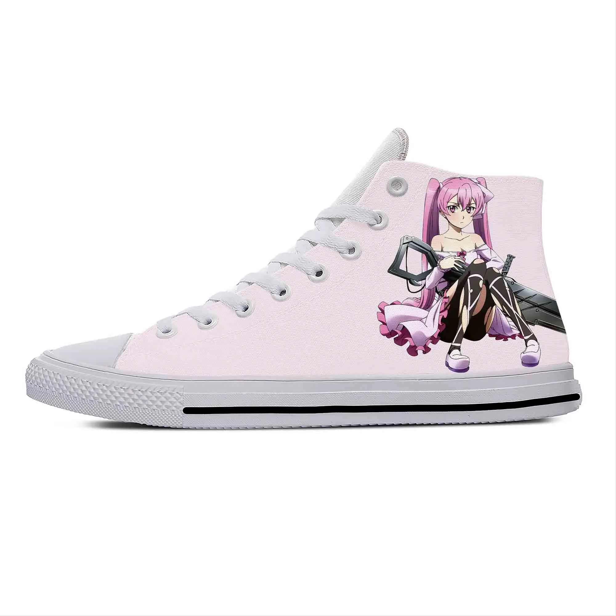 Japanese Anime Manga Cartoon Akame Ga Kill Mine Casual Cloth Shoes High Top Lightweight Breathable 3D Print Men Women Sneakers liasoso summer men women casual shirts fashion short sleeve shirts holiday streetwear anime akame ga kill esdese esdea 3d print