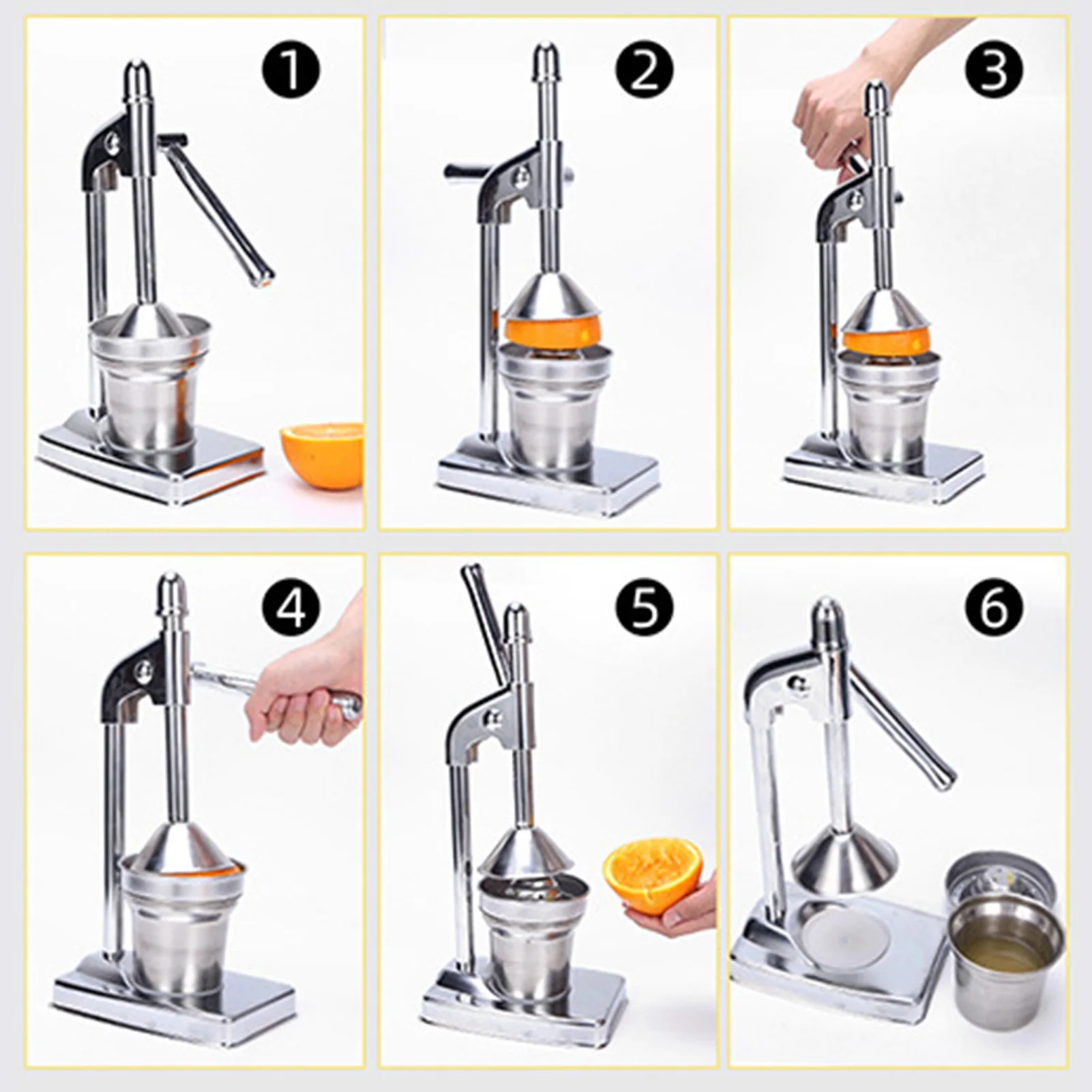 Presse-agrumes manuel en acier inoxydable pour orange citron et grenade_voghion.com