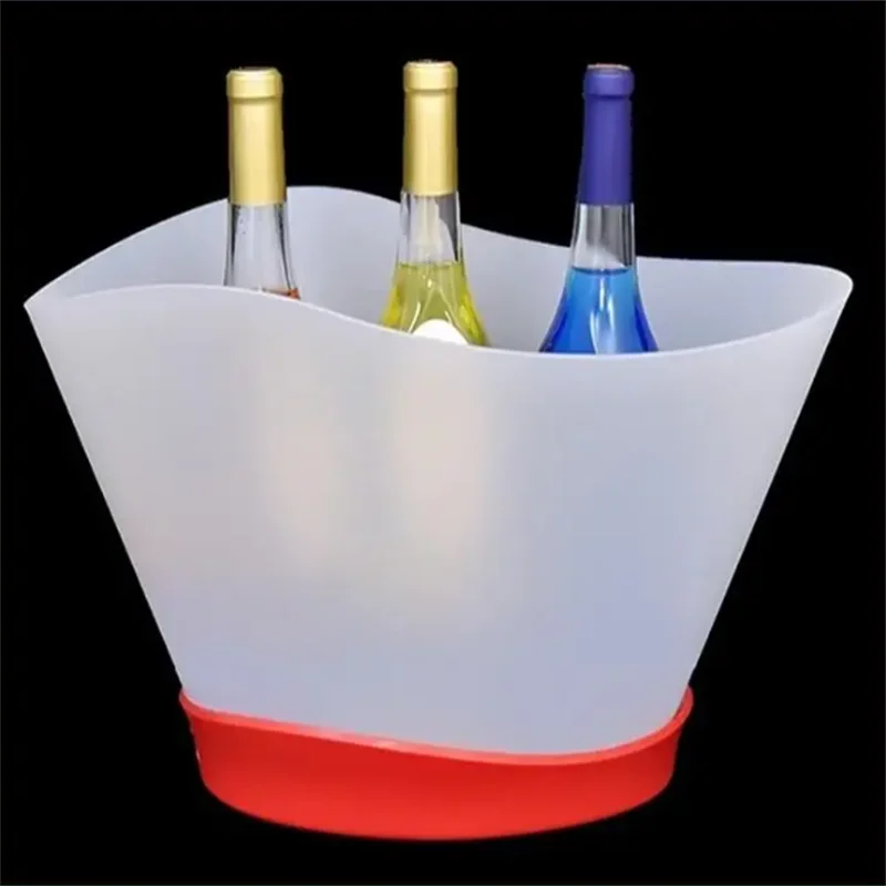12L Waterproof Rechargeable LED Ice Buckets Bar Nightclub Light Up Champagne Whiskey Beer Can Holder Party KTV Xmas Supplies