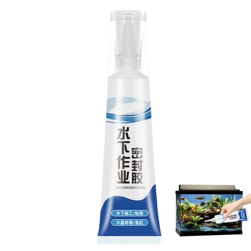 120ml Aquarium Safe Glue Aquarium Plants Driftwood Underwater Gel Quick Drying Safe Sinking for Freshwater Saltwater Fish Tank