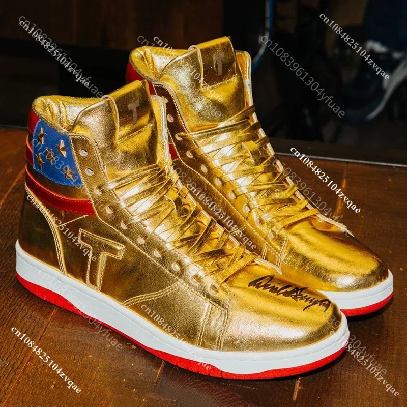 Big Size 47 48 Trump Sneakers Never Surrender Gold Shoes Gym 2024 MAGA President Donald Mens Womens Casual Boots Road Sneaker
