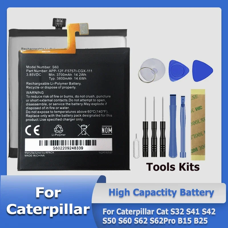Xq6602G App00223 App00262 B25 S42 S50 S60 Bl192 Batteria Per Caterpillar Cat S32 S41 S42 S50 S60 S62 S62Pro B15 B25 + Strumento