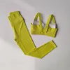 2PCS Seamless Women Yoga Set Workout Sportswear Gym Clothing Fitness Sports Push Up Bra Set High Waist Leggings Sports Suits