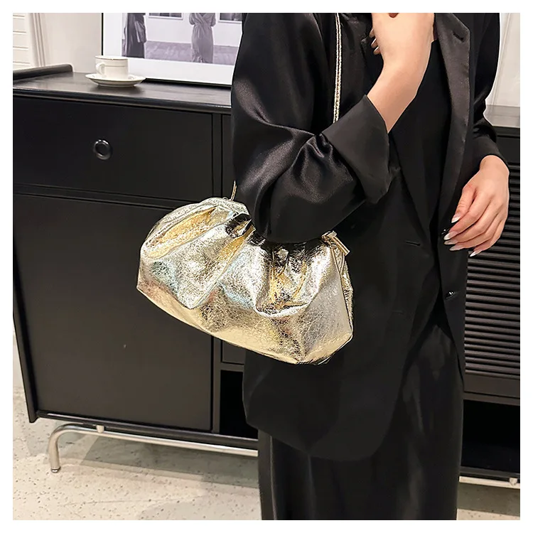 Summer Fashion Orange Blue Silver Handbags Soft Pu Seashell Shape Shoulder Bag Crossbody For Women Party Small Handbags femme