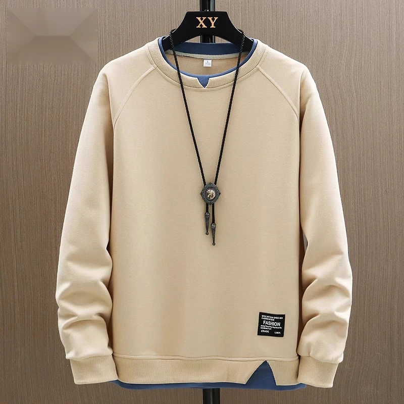 Langarm-T-Shirt Herrenpullover Herbstmode Marke American Loose Rundhals Herren Herbstkleid Herren Winter_voghion.com