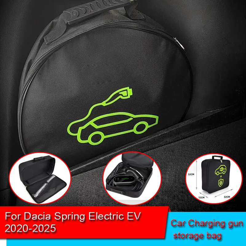 Ev Car Portable Charging Cable Storage Borsa Per Il Trasporto Per Dacia Spring Electric Ev 2020-2023 Scatola Di Immagazzinaggio Del Bagagliaio Ignifug