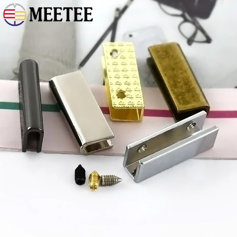 스트레이트 에지 밴딩 금속 버클 가방 코너 나사 클립 버클, 보호대 테일 엔드 스토퍼 단추, 5, 10, 20 개, 19x9, 25x9mm