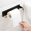 Bathroom Accoessories Wood Towel Storage Rack Bar Kitchen Adhesive Roll  Paper Holder Cabinet Cling Film Rag Hanging Holder 2