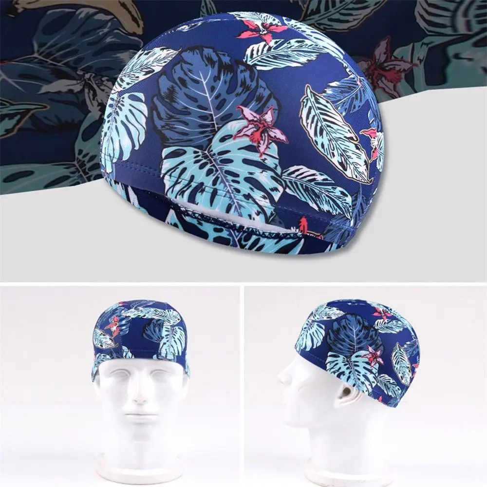 Atmungsaktive Schwimmen Kappe Frauen Blumen Gedruckt Lange Haar Kappe Schnell Trocken Sport Turban Elastische Nylon Bade Hut Schwimmen Pool Zubehör – Detail 9