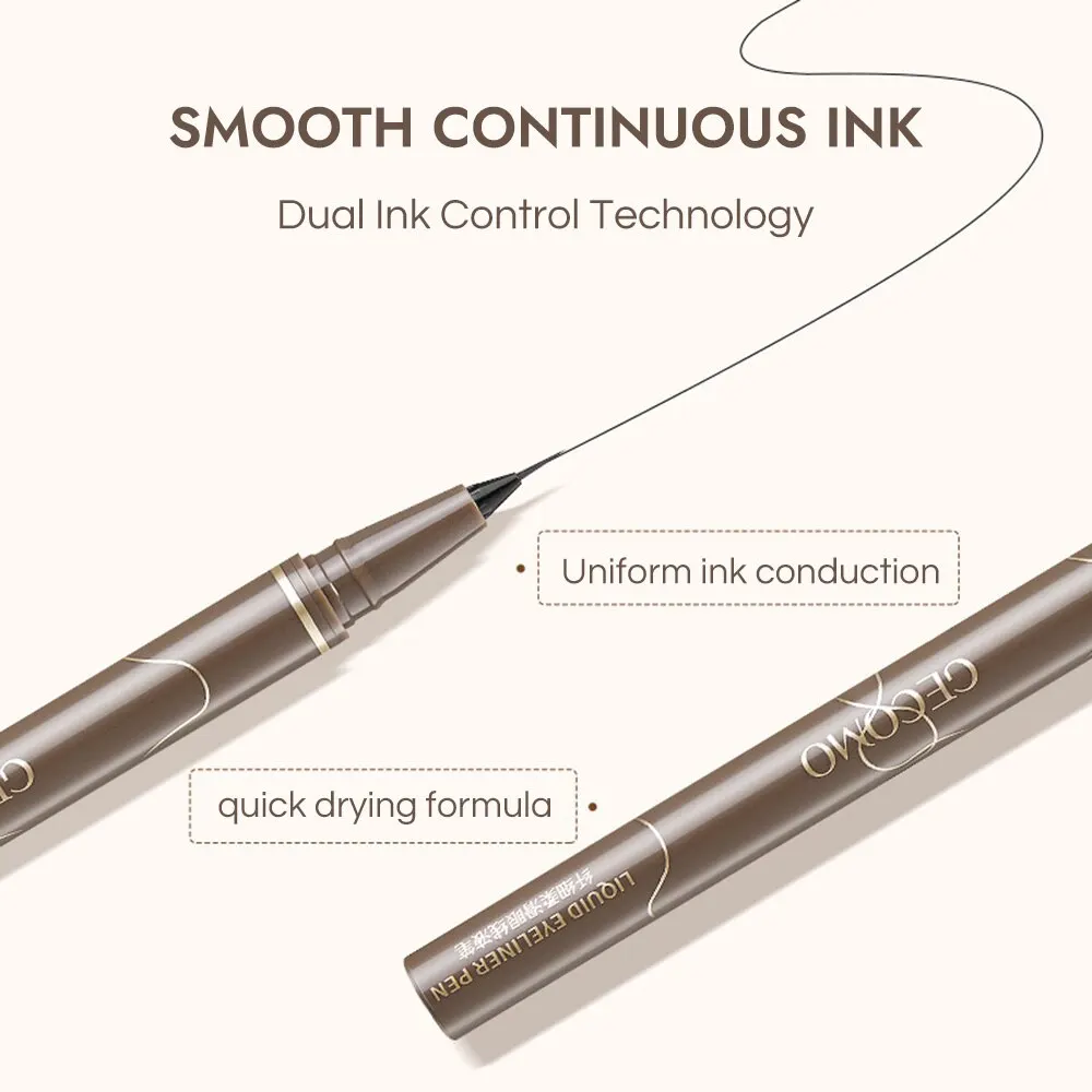 Liquid Eyeliner GECOMO Liquid Eyeliner 0.01mm Slim Waterproof Quick Dry Long Lasting Color No Smudging Eyeliner Pencil