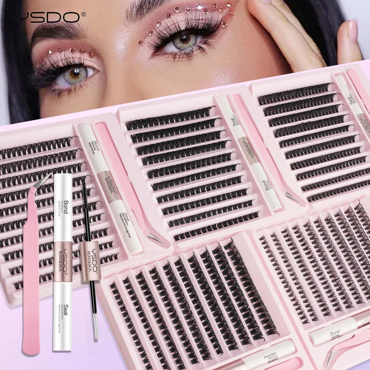 200 Bundles DIY Cluster Falsche Wimpern Set Mix Wimpernverlängerung Set Natürlich Dick 8D/120D 10 Reihen Einzelne Wimpern Make-up