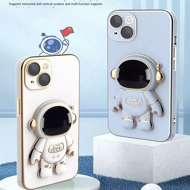 3D Astronaut Stand Holder Phone Case For iPhone 13 12 11 Pro Max XS XR