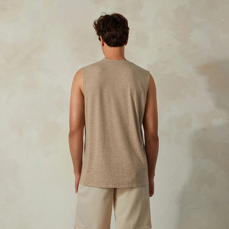 Men s Summer Casual Tank Tops Palm Leaf Print Sleeveless Round Neck Workout Gym Vest Beachwear Coconut Tree Pattern Shirt