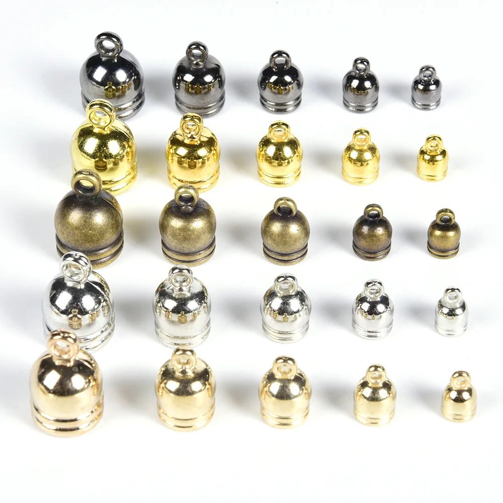 

50pcs/lot Necklace End Tip Tassel Caps CCB Round Beads Cap For Jewelry Making Diy Charm Finding Handmade Accessories Crafts