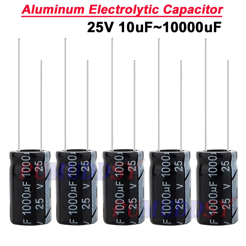 25V 1000uF Aluminum Electrolytic Capacitors 10*17 10x17mm 10 22 47 100 220 330 470 680 100 2200 3300 4700 6800 100000uF electrolytic capacitor aluminum capacitor aluminum electrolytic capacitor