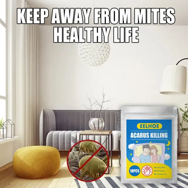 10 Táska Atka Gyilkos Por Atkák Ölése Bed -Rovar Eltávolítás Vezérlő Eltávolító Az Ágy Párnalaphoz