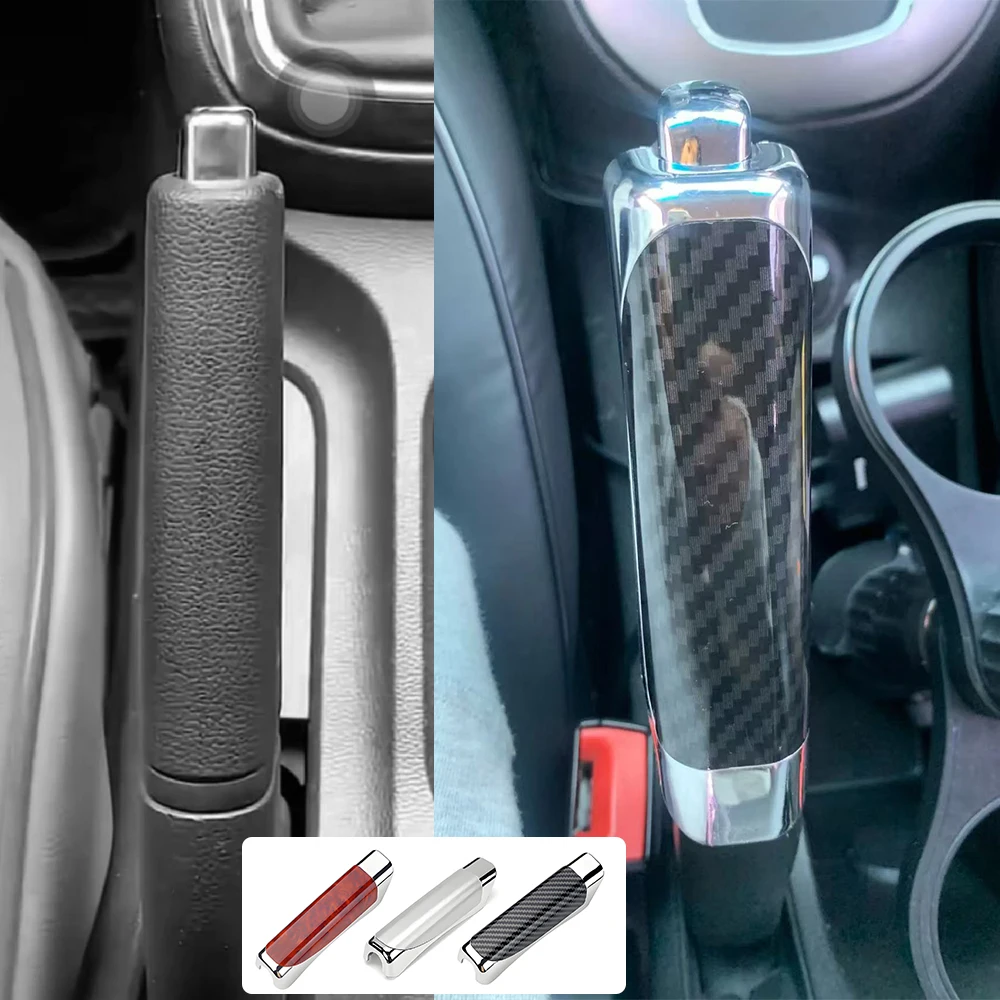 Car Handbrake Grips Hand Brake Cover Protection Cover Carbon Fiber Parking Brake Decoration Shell Interior Accessories