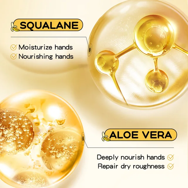 Banana squalane Anti-wrinkle Hand Cream Skin Soften Nourish Whitening Moisturizing Korean SkinCare Cracked Repair Product 3
