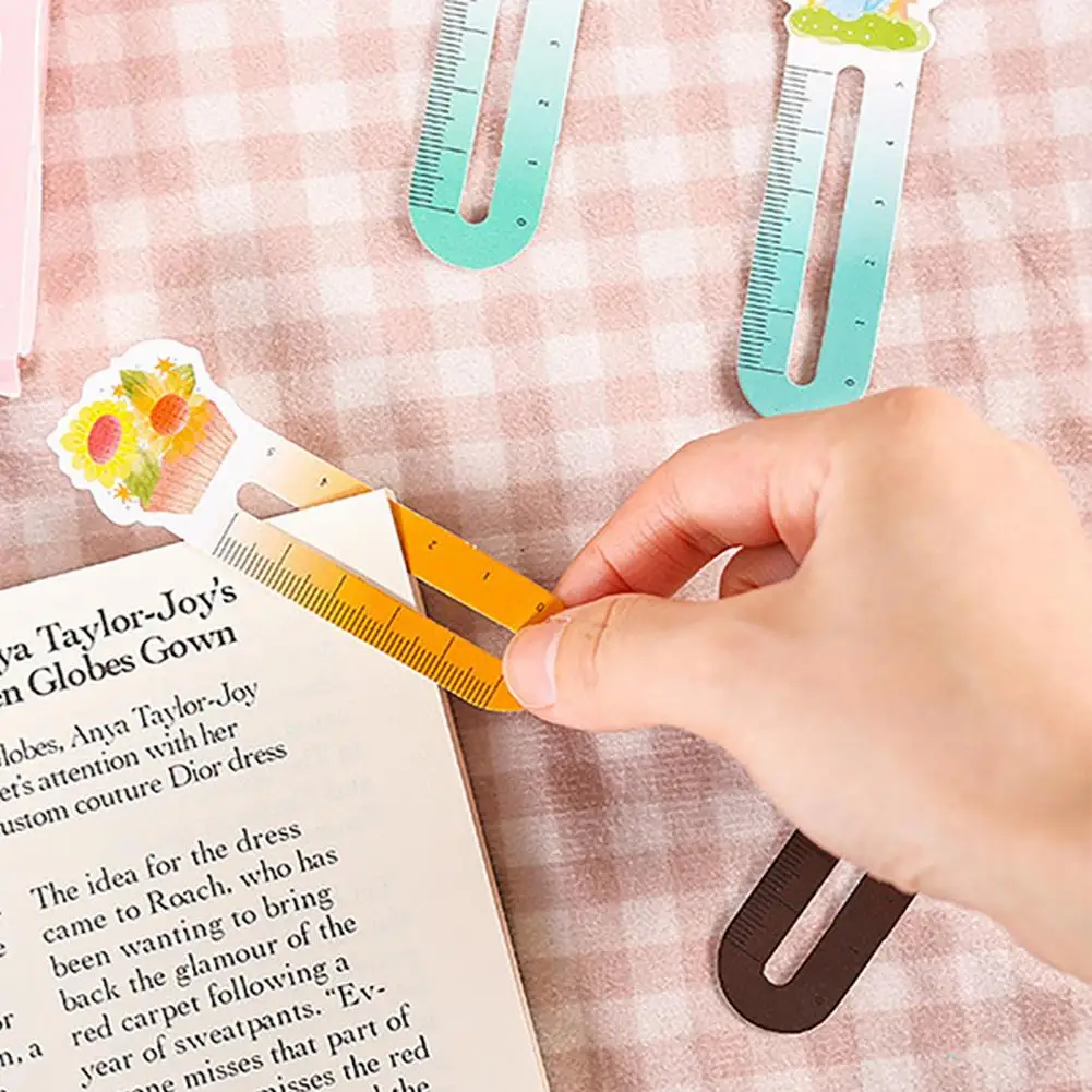 Bright Colored Bookmarks for Children Cartoon Bookmark for Kids Cute Cartoon Animal Flower Bookmarks Portable Paper Kids'