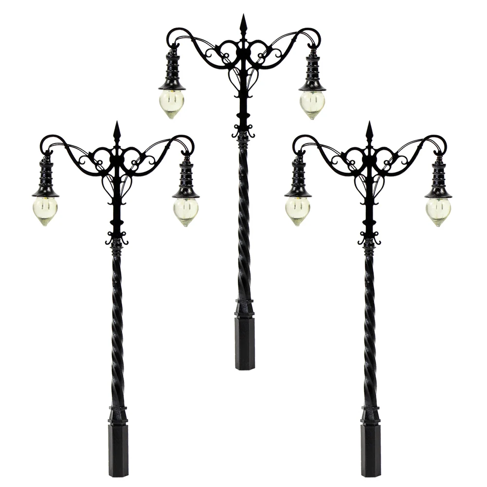 Evemodel 3 stuks modelspoorbaan Ho kaliber 1:87 lichten rooster lamp met twee LED's 13,5 cm