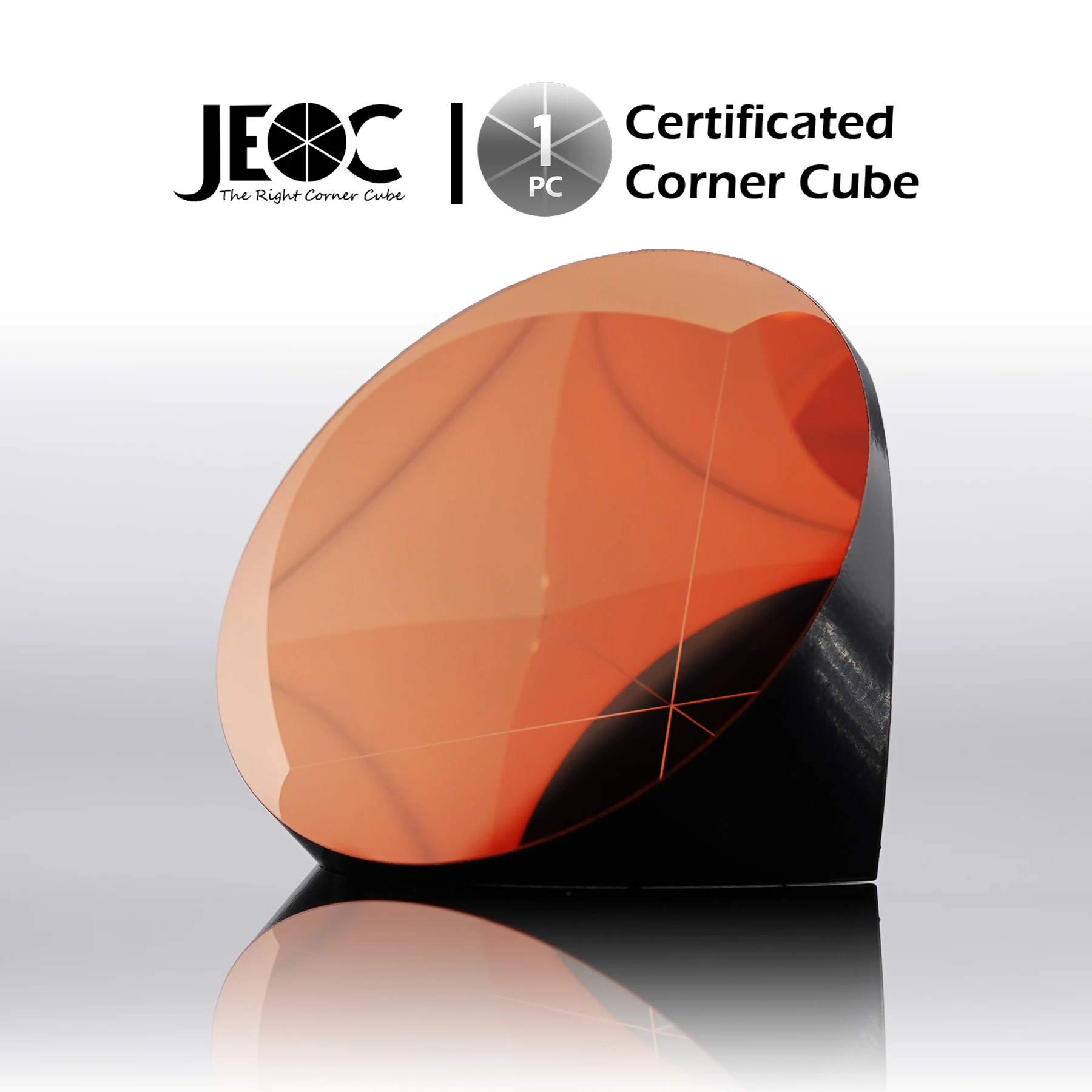 

JEOC Certificated Corner Cube, 64mm Diameter, 48mm Height reflective prism, Cooper Coated