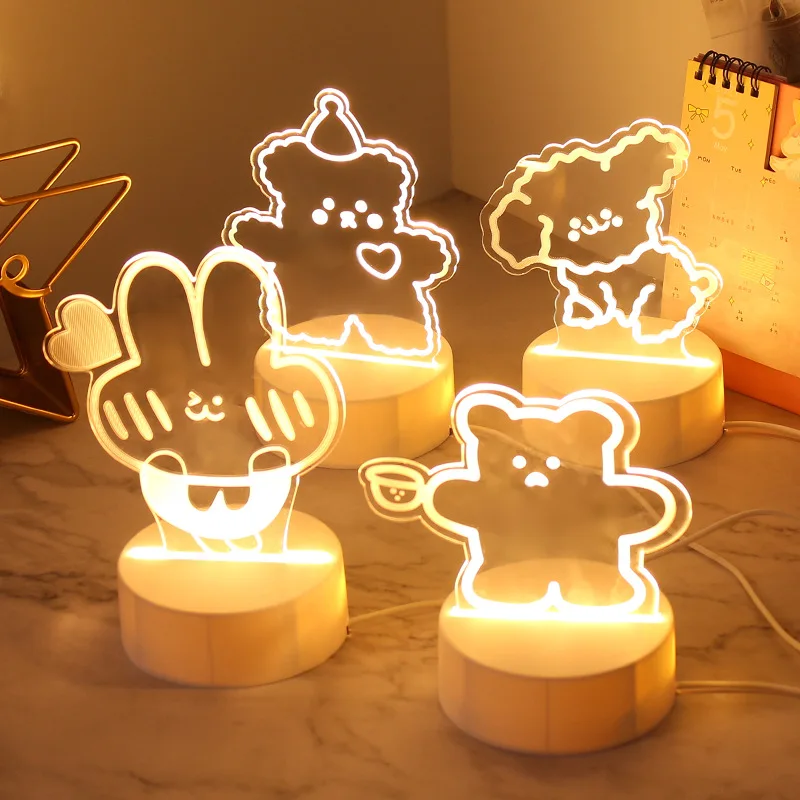 

3D Three-dimensional Cartoon LED Bedroom Bedside Acrylic Gift Desk Cute USB Night Light