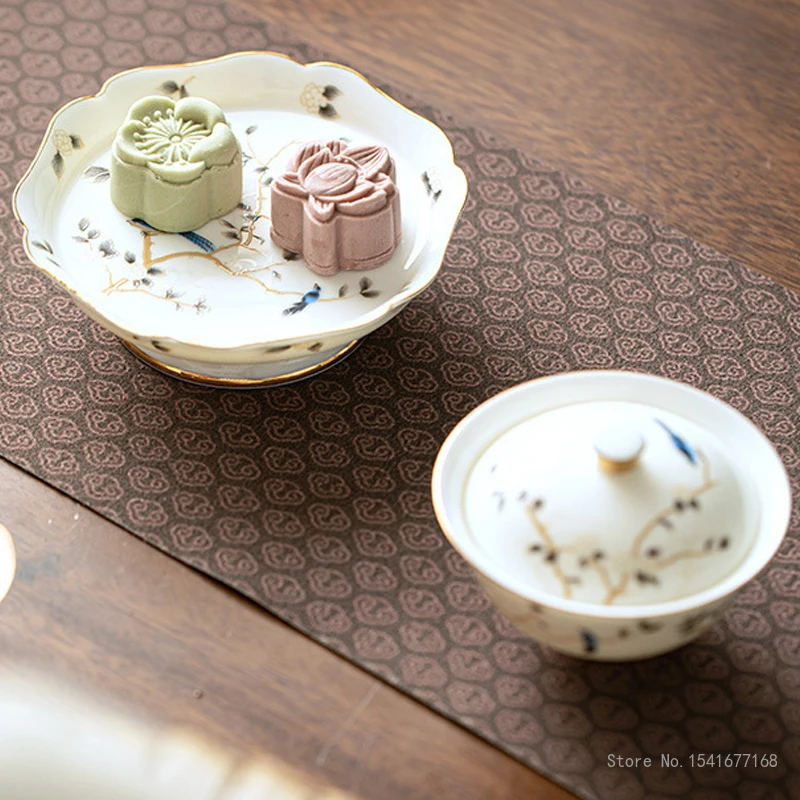 Creative Sheep Fat Jade White Porcelain Kung Fu Tea Set Cover Bowl Set Household Light Luxury High end Tea Making Cup Gaiwan