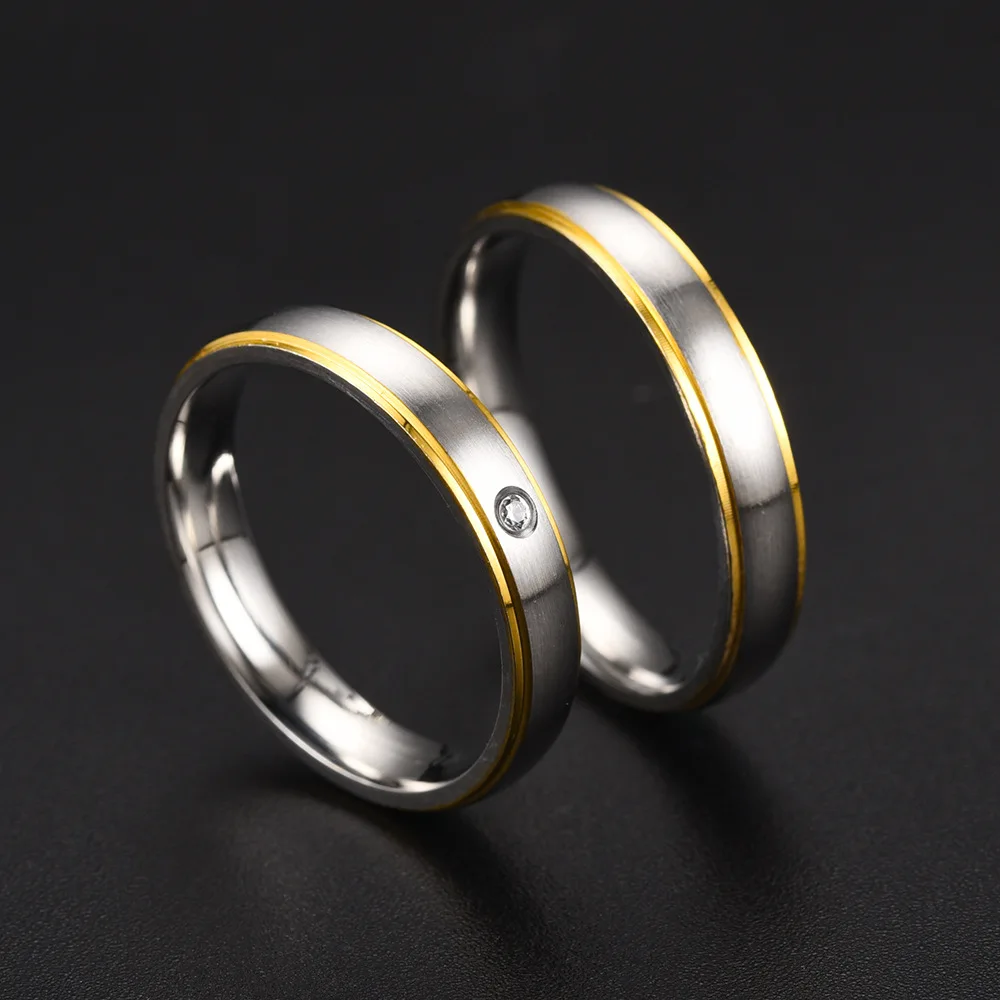 Titanium Steel Zircon Couple Ring For Women Men Jewelry Accessories wedding rings jewelry rings ring jewelry couple rings Size5-13