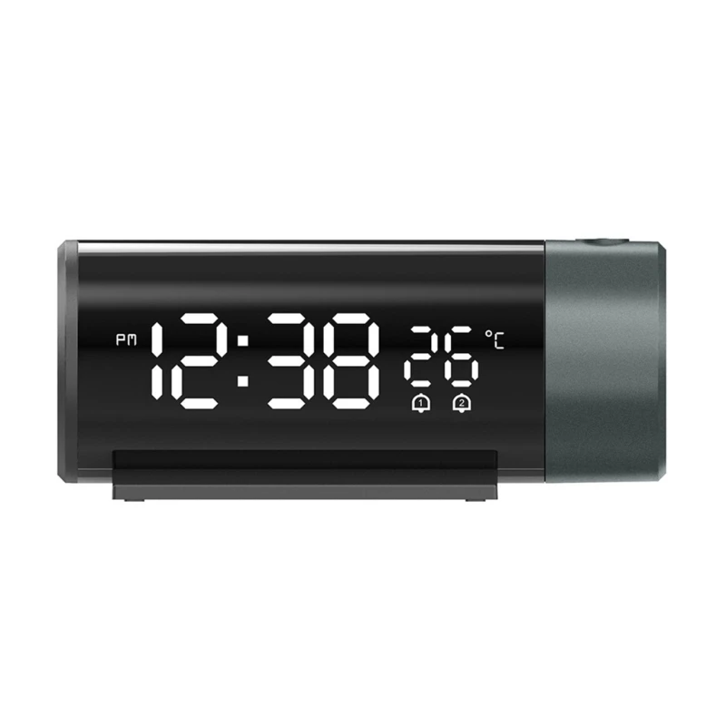 

USB Power Projection Alarm Clock with Time and Temperature Display Digital Clock Projection on Ceiling or Walls drop ship